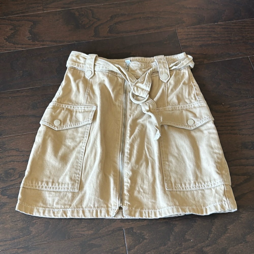 topshop cargo zip front mini skirt with belt size 4